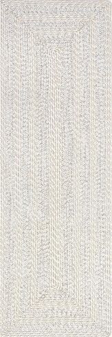 nuLOOM Rowan Solid 2x8 Indoor/Outdoor Runner Rug for Living Room Patio Deck Front Porch Entryway Hallway Kitchen, Ivory in Saudi Arabia