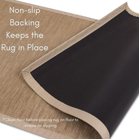BIRDROCK HOME Indoor Outdoor Floor Runner Rug - Non Slip Rubber Backing - Floor Mat for Kitchen Hallway - Living Room, Porch, Bathroom or Office Use - 24 x 60 Inches - Patio Décor - Tan in Kuwait
