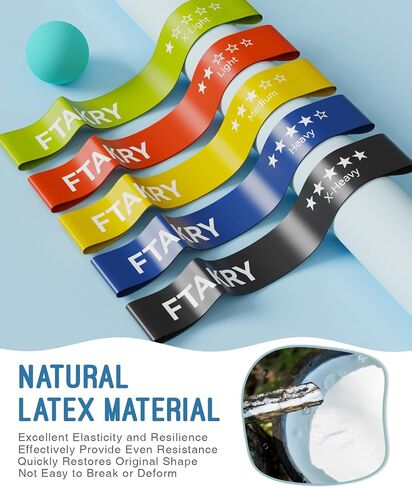 Resistance Bands for Working Out, Exercise Bands with 5 Resistance Levels, Natural Latex Resistance Bands Designed for Home Fitness, Strength Training and Flexibility Exercises in Kuwait