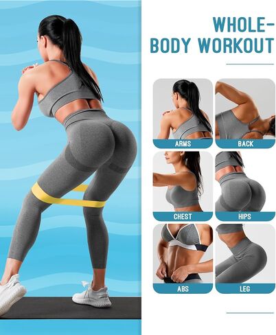 Resistance Bands for Working Out, Exercise Bands with 5 Resistance Levels, Natural Latex Resistance Bands Designed for Home Fitness, Strength Training and Flexibility Exercises in Kuwait