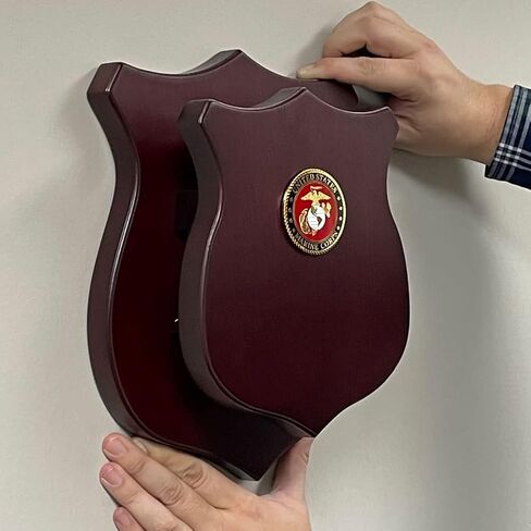 MEDALS OF AMERICA EST. 1976 Sword Display Shield With USMC Seal in Saudi Arabia