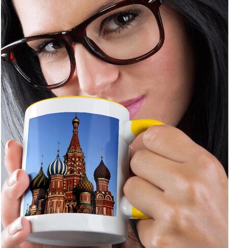 3dRose Russia, Moscow. St Basils Cathedral In Red Square Mug, 11 oz, Black in Kuwait