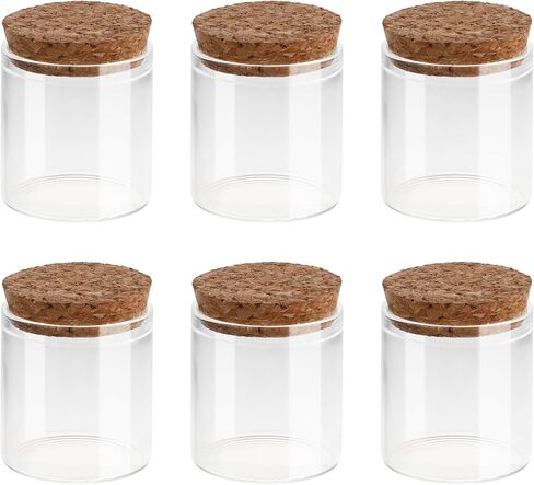 50 ML Mini Glass Bottles Small Glass Bottles with Cork, Small Glass Jars Wish Bottles Tiny Clear Mini Jars for Wedding Decoration Wedding Favors DIY Craft(6 Packs) in Saudi Arabia