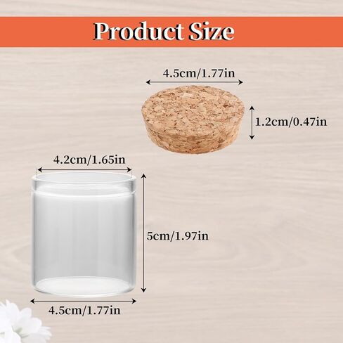 50 ML Mini Glass Bottles Small Glass Bottles with Cork, Small Glass Jars Wish Bottles Tiny Clear Mini Jars for Wedding Decoration Wedding Favors DIY Craft(6 Packs) in Saudi Arabia