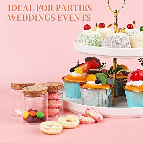 50 ML Mini Glass Bottles Small Glass Bottles with Cork, Small Glass Jars Wish Bottles Tiny Clear Mini Jars for Wedding Decoration Wedding Favors DIY Craft(6 Packs) in Saudi Arabia
