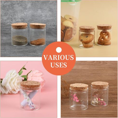 50 ML Mini Glass Bottles Small Glass Bottles with Cork, Small Glass Jars Wish Bottles Tiny Clear Mini Jars for Wedding Decoration Wedding Favors DIY Craft(6 Packs) in Saudi Arabia