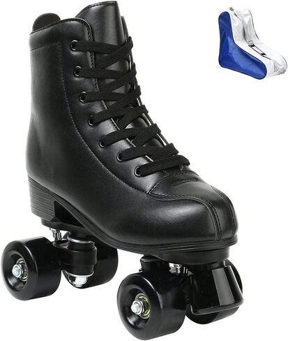 Roller Skate Shoes for Women Men PU Leather High-top Double-Row Roller Skates for Beginner, Professional Indoor Outdoor Roller Skates with Shoes Bag in Saudi Arabia