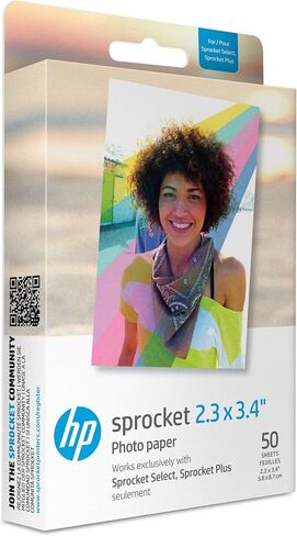 HP Sprocket 2.3 x 3.4" Premium Zink Sticky Back Photo Paper (20 Sheets) Compatible with HP Sprocket Select and Plus Printers. in Saudi Arabia