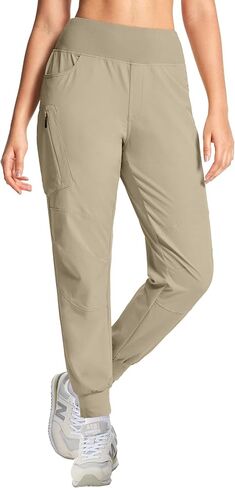 ISEEGZ بنطلون رياضي للمشي لمسافات طويلة للنساء خفيف الوزن وسريع الجفاف للنساء أثناء السفر في الهواء الطلق، خصر قابل للتعديل مع جيوب in Kuwait