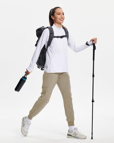 ISEEGZ بنطلون رياضي للمشي لمسافات طويلة للنساء خفيف الوزن وسريع الجفاف للنساء أثناء السفر في الهواء الطلق، خصر قابل للتعديل مع جيوب in Kuwait