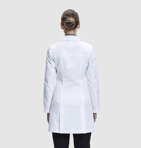 Tailored Fit Lab Coat for Women, Snap Closing, Two Hip Pockets, White in Saudi Arabia