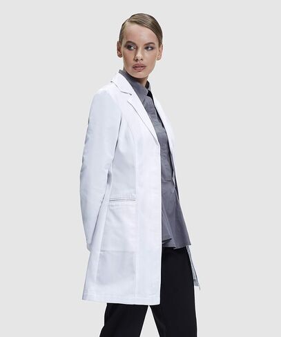Tailored Fit Lab Coat for Women, Snap Closing, Two Hip Pockets, White in Saudi Arabia