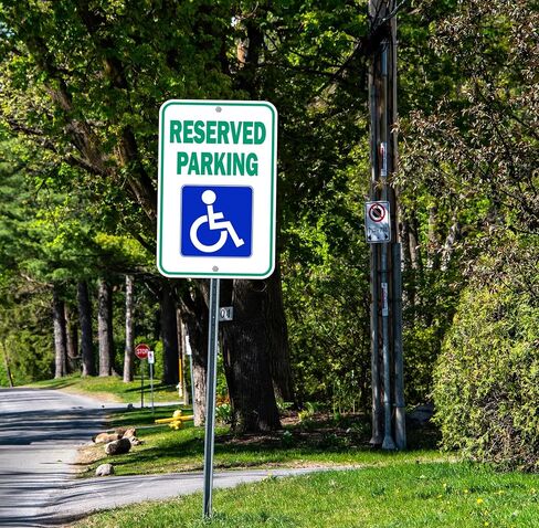 Handicap Parking Sign, (2 Pack) 18 x 12 inch Aluminum Metal Sign, Highly Reflective and Rust Free in Saudi Arabia