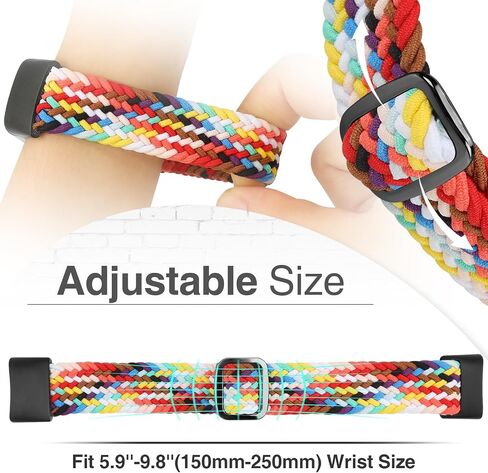 Braided Watch Bands Compatible with Fitbit Charge 6/Fitbit Charge 5 for Women Men, Elastic Adjustable Solo Loop Stretchy Nylon Woven Replacement Wristbands for Fitbit Charge 6/Fitbit Charge 5 in Saudi Arabia