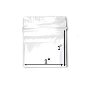 200 Bags of 1" x 1" 2 Mil Clear Plastic Reclosable Zip Poly Bags with Resealable Lock Seal Zipper