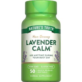 Nature's Truth Lavender Calm Supplement | 50 Softgels | Non-Drowsy Herbal | Non-GMO & Gluten Free Supplement