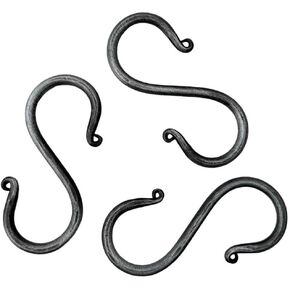 S Hook Hand Forged Metal S Hook Set of 3 Pcs Wrought Iron Handmade S Hook Heavy Duty 3.50 Inches S Hook for Hanging Plants, Pots, Coffee Mugs, Curtain Use Kitchen Utensil Hanging Hooks