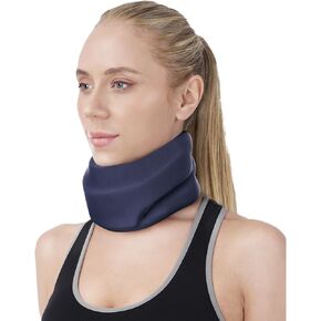 Neck Brace Cervical Collar for Sleeping - Relief Neck Pain & Neck Support Soft Foam Wraps Relief Spine Pressure Blue Suitable for Neck Circumference 12.6-15.8 inch