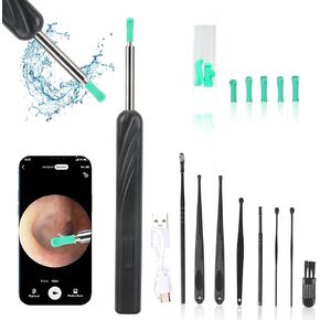 Ear Wax Removal - Earwax Remover Tool with 6 Pcs Ear Set - Ear Cleaner with Camera ，Ear Wax Cleaner with 1080P Ear Camera for iOS & Android