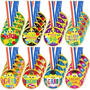 BeYumi Graduation Star Award Medals - 72Pcs Kindergarten Graduation Medals for Kids with Neck Ribbon Preschool Graduation Medals for Student Bulk Graduating Gift Party Favors Supplies Classroom Reward
