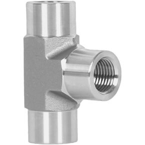 Stainless Steel 304 Forged Pipe Fitting Tee 1/4" NPT Female x 1/4" NPT Female x 1/4" NPT Female T-fitting 3 Ways Connector 2000psi 1pc