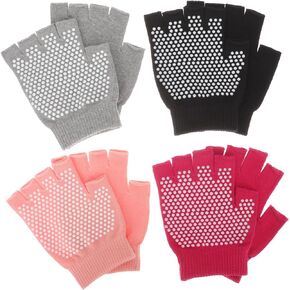 BESPORTBLE 4 Pairs Non-slip Yoga Gloves Ballet Gloves Sports Cycling Gloves Outdoor Sports Glove Yoga Fingerless Gloves Hand Protector Glove Winter Keep Warm Miss Decorate Acrylic