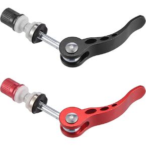 X AUTOHAUX 2pcs 6mm Aluminium Alloy Bicycle Seat Post Quick Release Pin Seatpost Skewer Bolt Red Black
