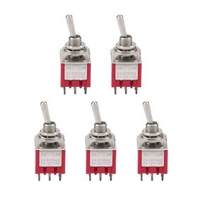 2 Position Toggle Switch, 5Pcs ON On 2 Position Toggle Switch 3PDT 9 Pin 6mm 2A/250VAC 5A/120VAC