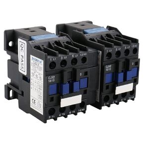 Baomain AC Contactor with Interlock CJX2-1810 220V AC 50/60Hz 660V 25Amp 3 Phase 3-Pole NO DIN rail Pack of 2