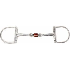 SS D-Ring Dog Bone Copper Roller Mouth Snaffle Horse Bit 35520