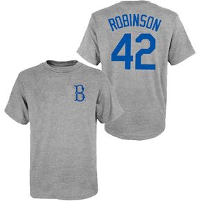 Outerstuff Jackie Robinson Brooklyn Dodgers #42 Youth Size Player Name & Number T-Shirt