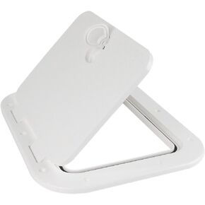 Five Oceans Boat Hatch, Marine Access Hatch, Rectangle Boat Hatch Lids, Locking Slam Latch System, 15-11/16" x 12-7/8", Off-White - FO2347