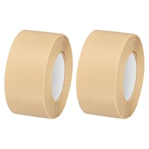 uxcell Waterproof Seal Caulk Strip Tape Self Adhesive, 2pcs 10.5 Ft L x 1.5" W PVC Sealing Tape Caulking Tape for Kitchen Countertop, Bathroom, Toilet, Bathtub Floor Wall Corner, Yellow