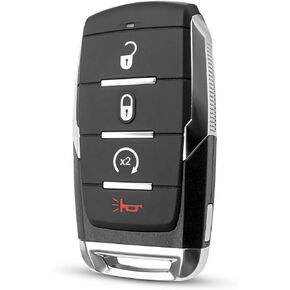 AUGREX دخول بدون مفتاح التحكم عن بعد بدء تشغيل مفتاح Fob OHT-4882056، 6 أزرار سيارة القرب مفتاح ذكي يصلح لرام 1500 بيك اب 2019 2020 2021 استبدال 68442917AB 68442917AC 68442917AD 68442917AA