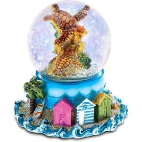 CoTa Global Cool Summer Sea Turtle Snow Globe - Water Globe Figurine with Sparkling Glitter, Collectible Novelty Ornament for Home Decor, for Birthdays, Holiday and Valentine's - 65mm