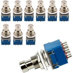 10 X 3PDT 9 Pins Box Stomp Guitar Effect Pedal Foot Switch True Bypass Metal Blue