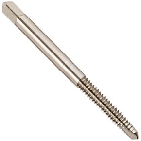 YG-1 - J0283 J0 Series Vanadium Alloy HSS Spiral Pointed Tap, Uncoated (Bright) Finish, Round Shank with Square End, Plug Chamfer, 8-32 Thread Size, H3 Tolerance