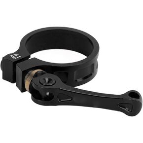Bike Seat Post Clamp, 41mm CNC Aluminium Alloy Quick Release Seatpost Collar for Folding Bikes(Black)