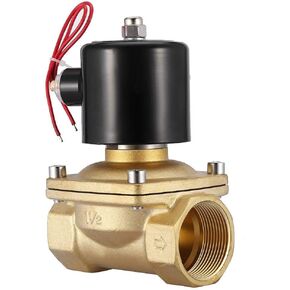 Solenoid Valve Electric,220V 1-1/2" DN40 NC Water Normally Closed Brass 1Mpa 0-10Kg Direct-Acting Two-Position Two-Way Solenoid Valve,Quick Sensitive to Change Direction for Water