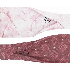 Maven Thread Phoenix Set, Workout Headbands for Women, Wide Headbands, Sports Running Headband for Exercise, Gym hairband Athletic Workouts and Yoga 4" Thick Non Slip Sweatbands for Women 2Pack