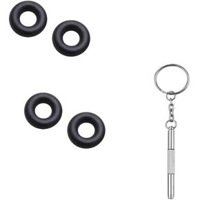 JAMMY 2Pair Eyeglass Repair Kits Glasses Hinge Tighteners Silicone Hinge Rings （Black）