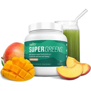 Supergreens Premium Superfood Greens Drink Mix w/Chlorella, Moringa, Spinach & Broccoli + Digestive Enzymes & Probiotic Blend -Nutrient-Packed Powder Wellness (Apple Pear, 20 SRV, Travel Pack)