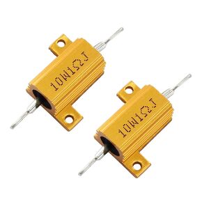 2 Pcs 10W 10 Ohm Aluminum Case Resistor, Screw Tap Chassis Mounted Load Resistors, Wirewound Resistor with Rod Post for LED Converters
