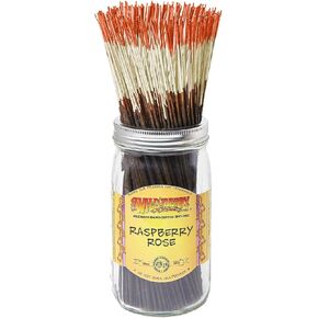 Wild Berry Incense Sticks - Raspberry Rose - Mouth-Watering Scent with Strawberry and Vanilla - Hand Dipped in The USA (100 Count)