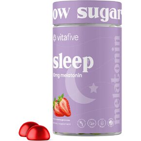 vitafive Extra Strength Melatonin Gummies, 5mg - Sleep Aid for Adults - Low Sugar, Vegan, Gluten Free Melatonin Supplement (50 Ct)