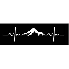 Mountain Heart Beat Decal Outdoor Hiking Backpacking Camping | White | Made in USA by Stick This! | Sticker for Car or Truck Windows, Laptop, Water Bottle, Tablets etc. | 8" x 2" |