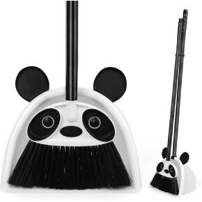 SB Broom with Dustpan Combo Set for Office, Indoor&Outdoor Sweeping,Broom and Dustpan Set,Broom Set for Household Cleaning,Cute Panda