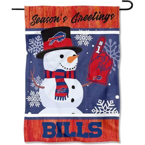 Buffalo Bills Holiday Winter Snow Garden Flag Double Sided Banner