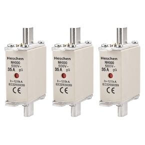 NH Fuse Link NH000 35A gG Front Indicator Combination Detector Pack of 3
