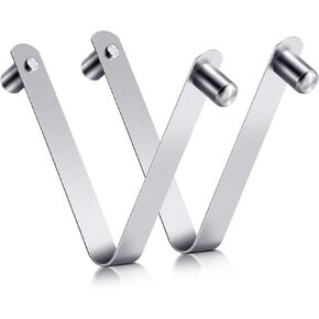 8 Pieces Double Pin Spring Button Clip Push Button Clip Tent Pole Push Button Spring Clips Stainless Steel Kayak Paddle Spring Snap Clips Tube Locking Pin Clips for Camping Replacement